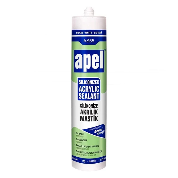 Apel Silikonize Akrilik Mastik 500 Gr Beyaz ürün görseli 1