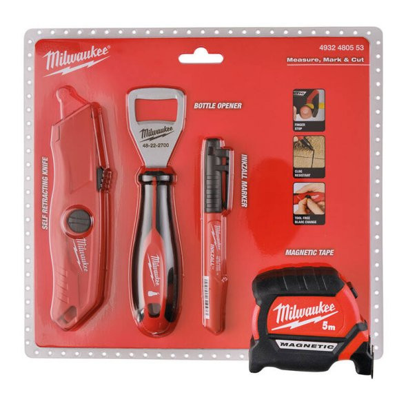 Milwaukee promo set metre 5m+maket bıç.+marker+şişe açacağı 4932480553 ürün görseli 1
