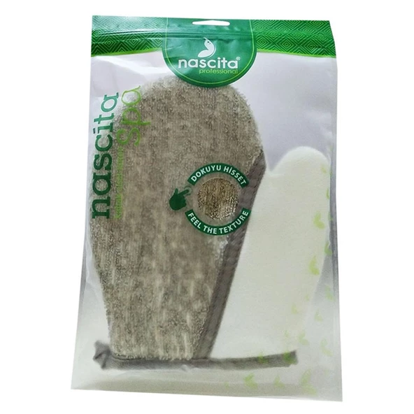 Nascita Spa Kabak Sisal Koton Lifli Eldiven Kese 18CM x 22CM - Resim 4