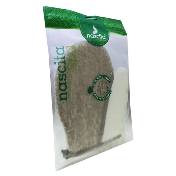 Nascita Spa Kabak Sisal Koton Lifli Eldiven Kese 18CM x 22CM - Resim 3