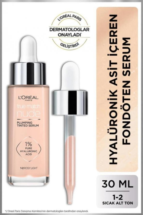 L'Oreal Paris True Match Nude Fondöten Serum 1-2 Rosy Light ürün görseli 1