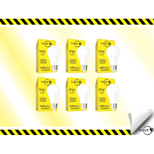 LOREX LR-LA9 6 ADET LED Ampul , 9W ürün görseli 1