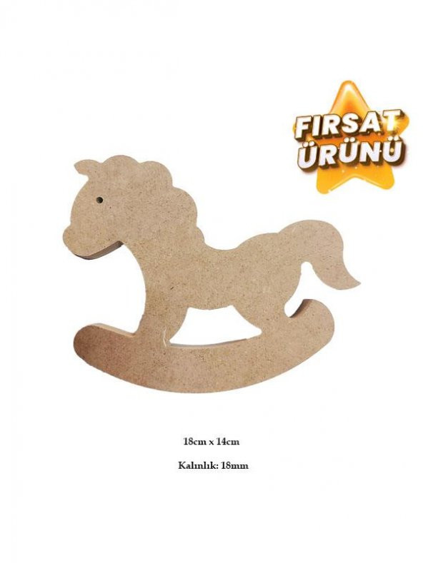 Sallanan Ahşap At Figürü 18x14cm ürün görseli 1