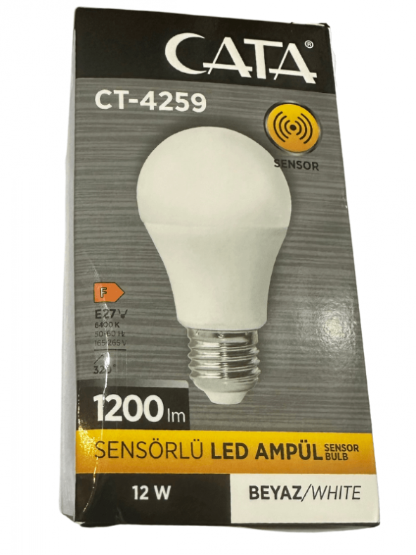 Cata CT-4259 12W 6400K (Beyaz Işık) Sensörlü E27 Duylu Led Ampul (8 Adet) ürün görseli 1
