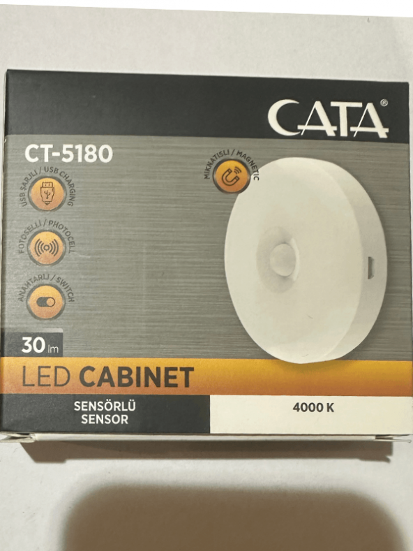 Cata CT-5180 4000K (Günışığı) Sensörlü Şarjlı Mıknatıslı Kabin Led Ampul (4 Adet) ürün görseli 1
