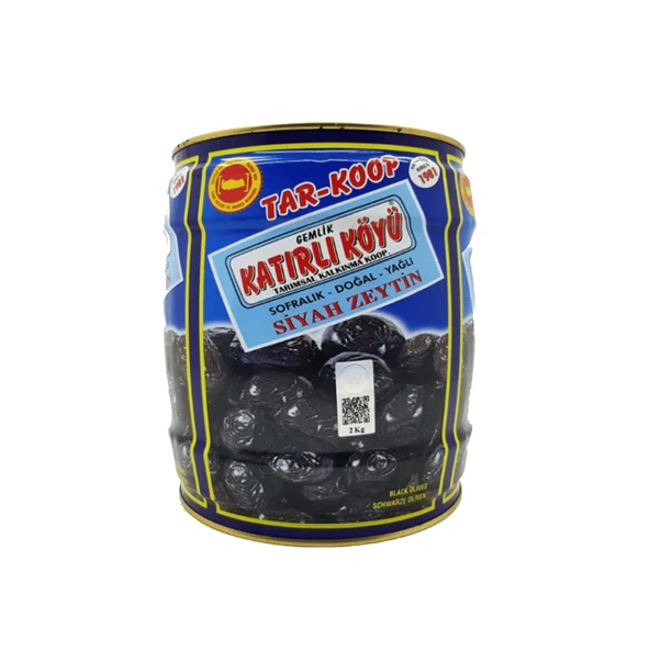 Katırlı Köyü Gemlik Kahvaltılık Siyah Zeytin 2000 g e ürün görseli 1