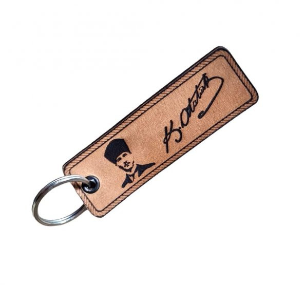 ATATÜRK Deri Anahtarlık  - Arma - Leather Key Holder ürün görseli 1