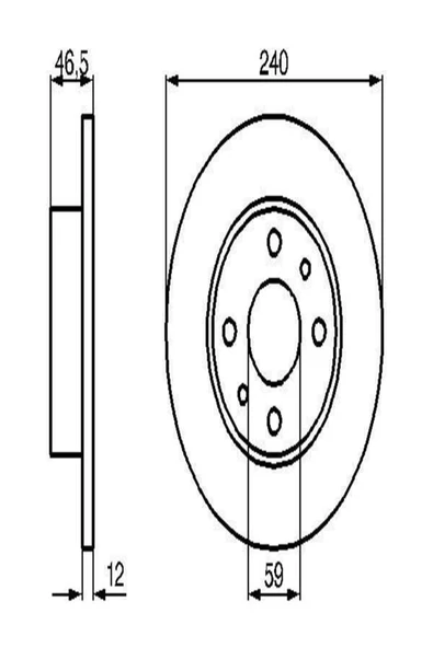 0986478353 Fren Diski On Duz 240.5 Mm ( Fiat : Uno ) 5961814 (WA282154) (FİYAT:2 ADET İÇİNDİR) ürün görseli 1