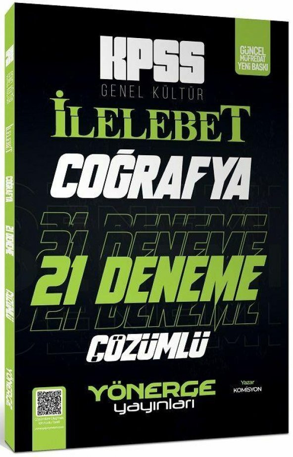 KPSS Coğrafya İlelebet 21 Deneme Dijital Çözümlü Yönerge Yayınları ürün görseli 1