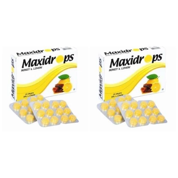 Maxidrops Bal Limon 24 Drops 2'Li PAKET (SKT:05/2029) ürün görseli 1