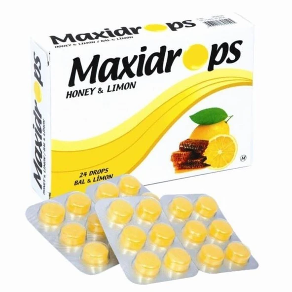 Maxidrops Bal Limon 24 Drops (SKT:05/2029) ürün görseli 1