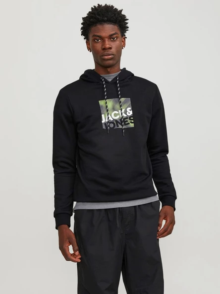 JACK JONES Baskılı Erkek Kapüşonlu Sweatshirt 12246994 ürün görseli 1