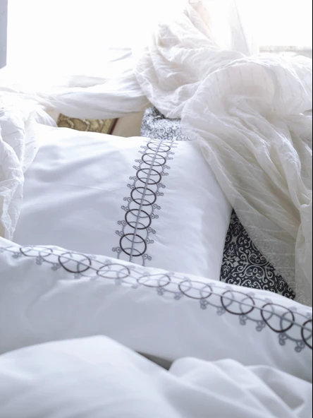 Cotton Box Majestic Seri Çift Kişilik Nevresim Takımı Paola Gri ürün görseli 1