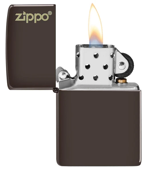Zippo Logo Classic Brown Çakmak - Resim 3