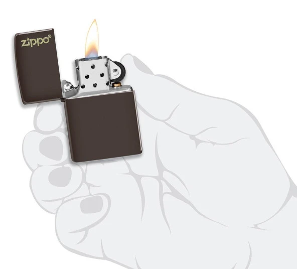 Zippo Logo Classic Brown Çakmak - Resim 4