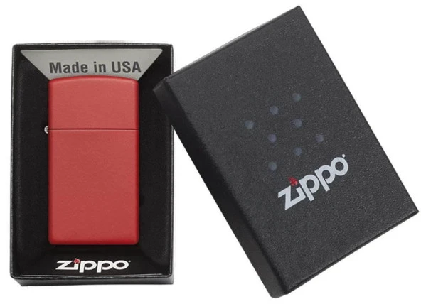 Zippo Slim Red Matte Çakmak - Resim 5