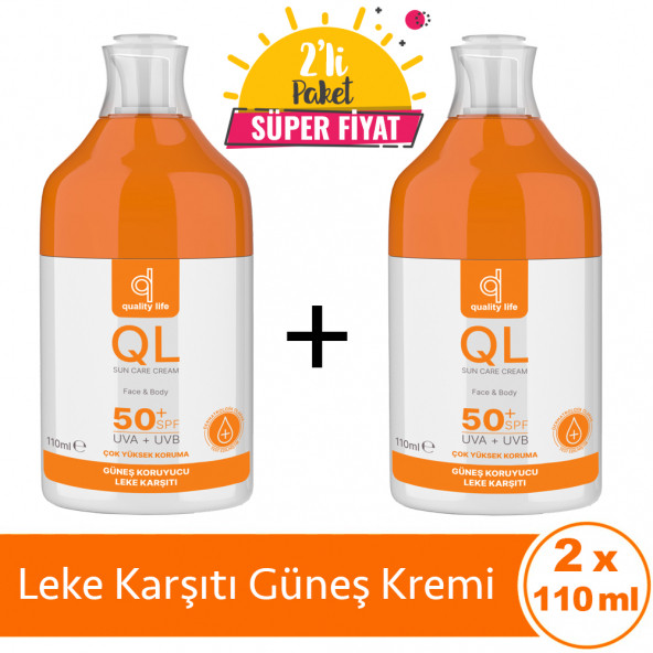 QL Vücut Güneş Kremi - 2 Adet Yüz ve Vücut Güneş Kremi ürün görseli 1