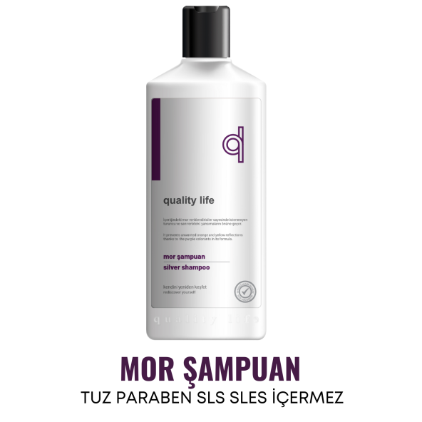 QL Turunculaşma Karşıtı Mor Şampuan - Tuzsuz Parabensiz Sülfatsız 300 ml - Silver Şampuan ürün görseli 1