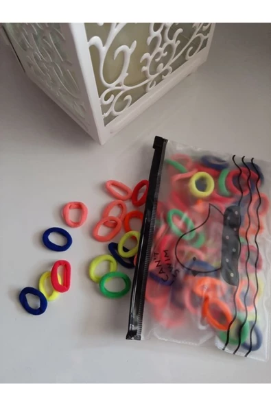 Şeffaf Çantalı 100'lü Lastik toka ürün görseli 1