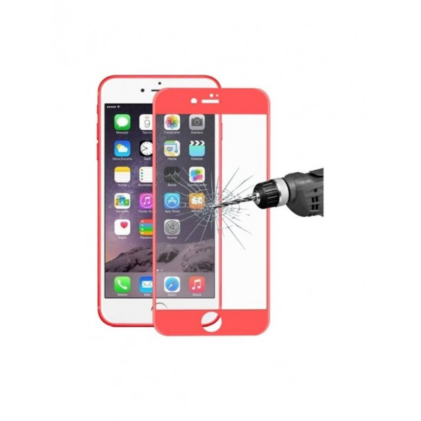 iPhone 7G Ekran Koruyucu 5d Kırılmaz Cam Tam Kaplayan Kırmızı ürün görseli 1