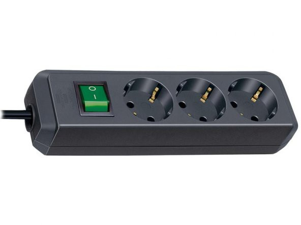 Brennenstuhl Eco-Line 5 Metre 3 Soketli IP20 Lisanslı Çocuk Korumalı Priz Antasit ürün görseli 1
