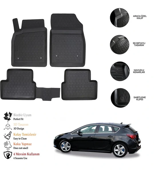 Opel Astra J 2010-2019 3D Havuzlu Paspas OTL ürün görseli 1