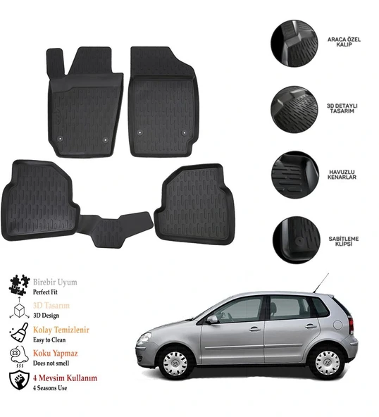 Vw Polo 2009-2017 3D Havuzlu Paspas OTL ürün görseli 1