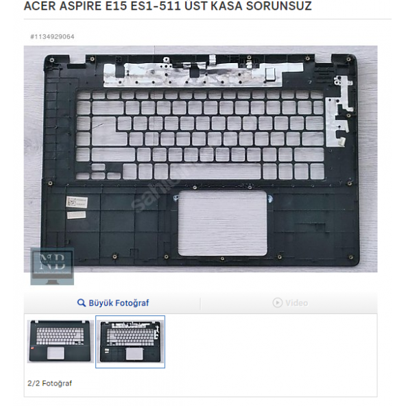 ACER ASPIRE E15 ES1-511 ÜST KASA SORUNSUZ - Resim 2