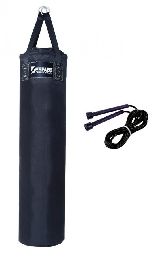Desfabe Polydes 120x30 Cm Kolonlu Boks Kum Torbası Siyah+Atlama İpi ürün görseli 1
