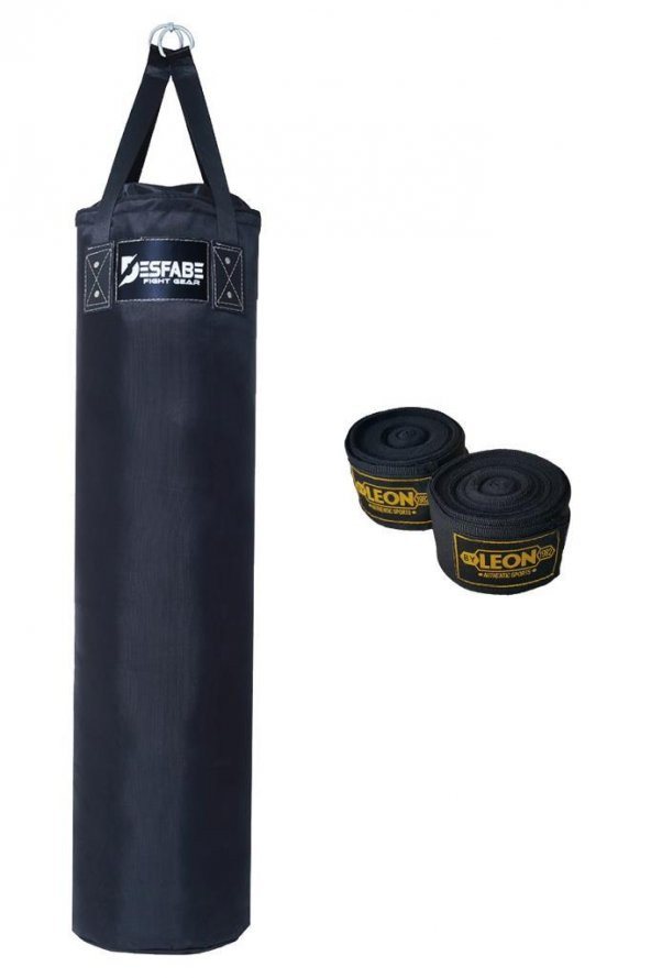 Desfabe Polydes 120x30 Cm Kolonlu Boks Kum Torbası Siyah+El Sargı Bandajı ürün görseli 1