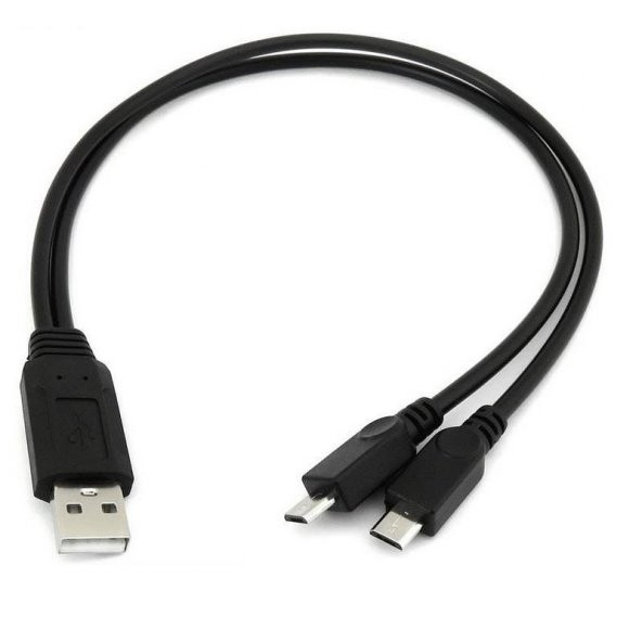 Micro Usb Y Kablo Data Power Çevirici Dönüştürücü Çoklayıcı Kablo ürün görseli 1