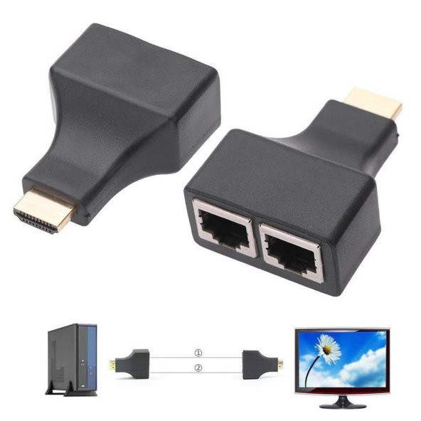 Hdmi Rj45 Cat5 6 Extender Uzatıcı Uzatma Aparatı Adaptör ürün görseli 1
