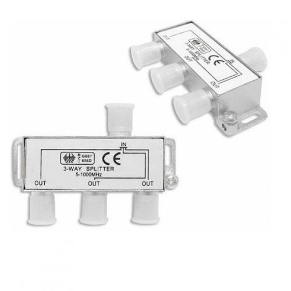 Uydu Splitter 3 lü Kablo Tv Rg6 Anten Çoklayıcı Dağıtıcı ürün görseli 1