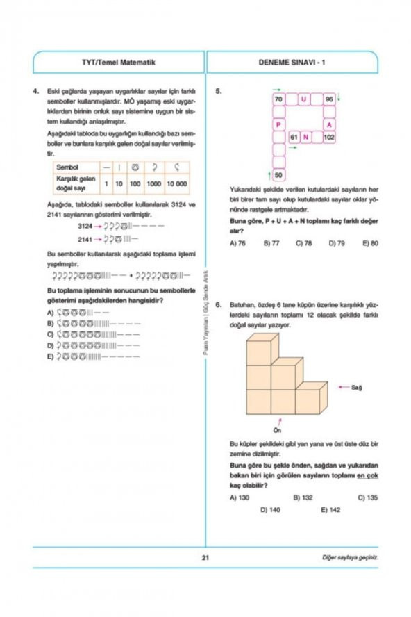 PUAN TYT 7 DENEME YENİ NESİL - Resim 3