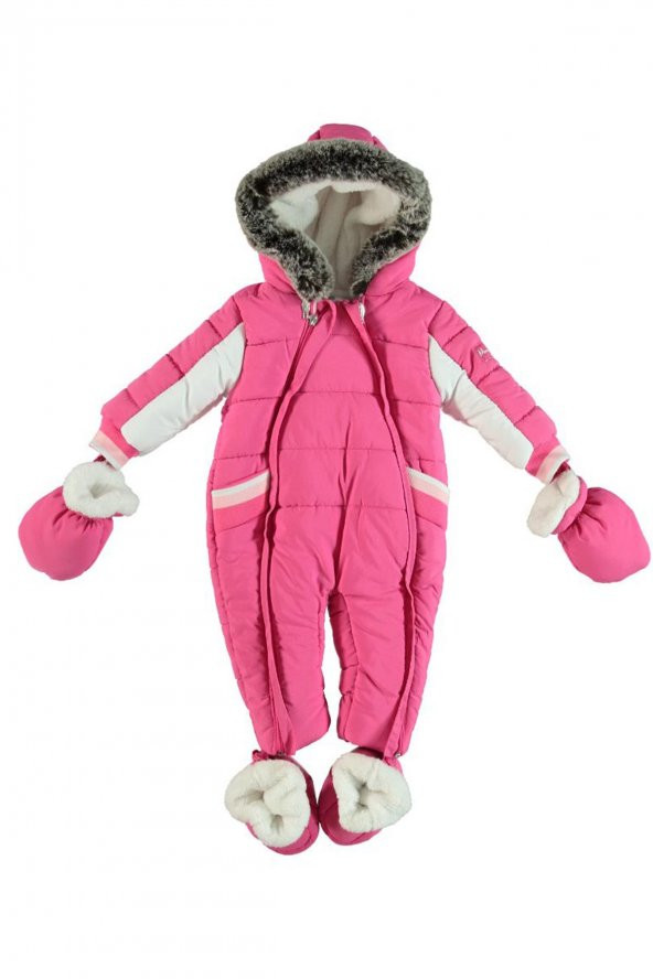 MonaRoza Kız Bebek Kışlık Pembe Kozmonot Bebek Tulumu 19-905 ürün görseli 1