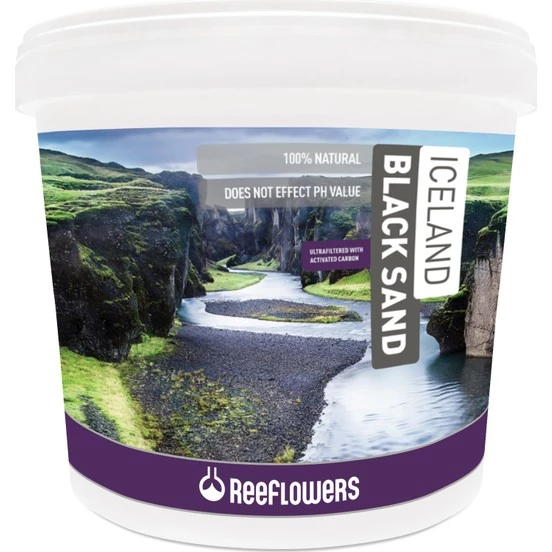Reeflowers Iceland Black Sand 25 Kg Siyah Kum 3-5 mm Yıkanmış ve Bakteriden Dezenfekte Edilmiştir.Boyasızdır ürün görseli 1