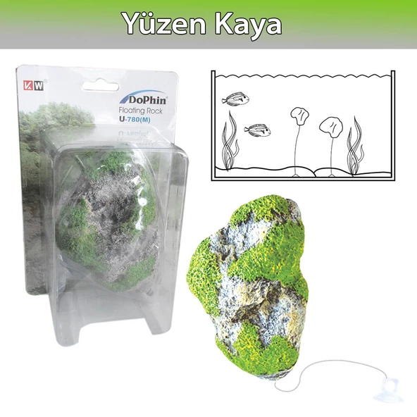 Dophin Yüzen Kaya Akvaryum Dekoru M Ürün Ebatları : 13.5 X 9 X 7 cm ürün görseli 1