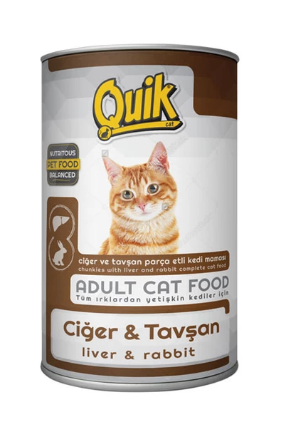 Quik Kedi 415 gr Ciğer Tavşanlı Konserve skt: 11/2028 ürün görseli 1