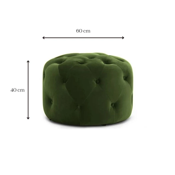 DTMHOME  Premium Yeşil Yuvarlak Bench Puf - Resim 3