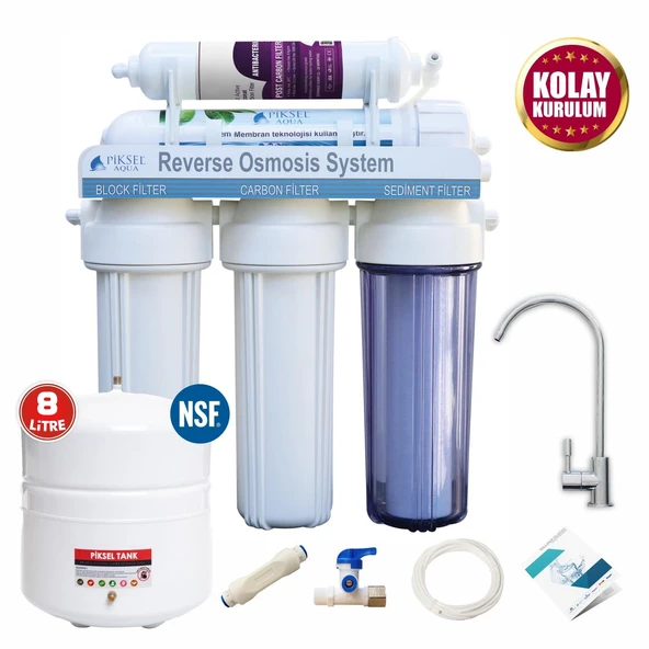 Piksel Aqua 5 Aşamalı Açık Kasa Su Arıtma Cihazı ürün görseli 1