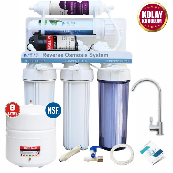 Piksel Aqua 5 Aşamalı EVA Membranlı Pompalı  Açık Kasa Su Arıtma Cihazı ürün görseli 1