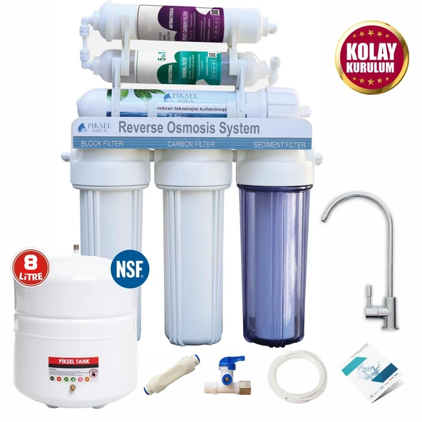 Piksel Aqua 10 Aşamalı Açık Kasa Su Arıtma Cihazı ürün görseli 1