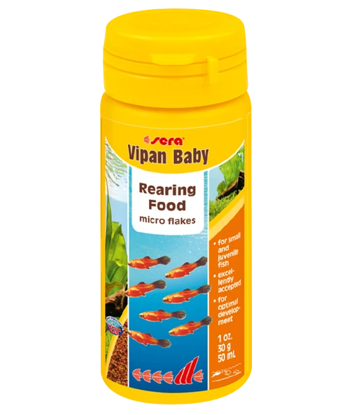 Sera Vipan Baby Flakes Nature 50 ml. 30 gr  Orjinal kutusunda Yavru Balık Yemi Skt:12/2028 ürün görseli 1