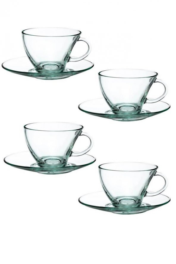 98396 Cam 4lü Aware 230cc Asimetrik Penguen Çay Nescafe Fincan Takımı ürün görseli 1