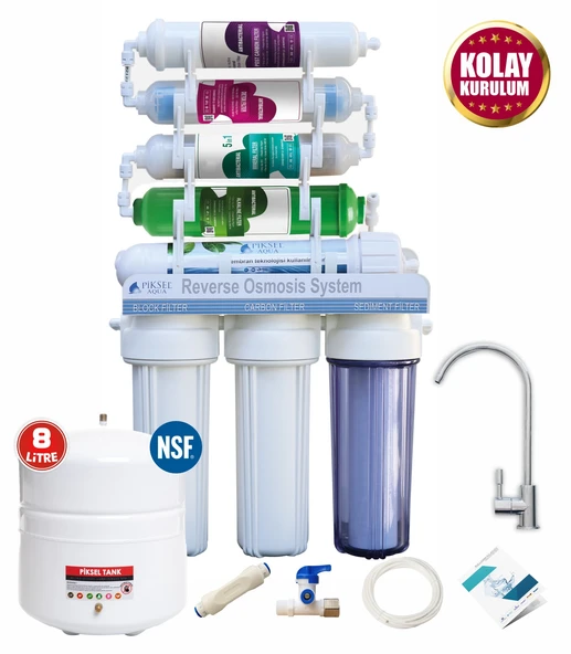 Piksel Aqua 12 Aşamalı Alkali Mineralli Açık Kasa Su Arıtma Cihazı ürün görseli 1