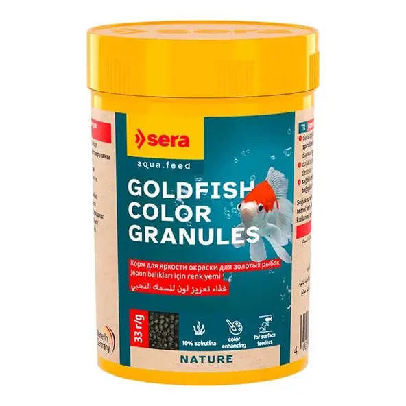 Sera GoldFish Color Granules Nature 100 ml Skt:12/2028    Orjinal Kutusunda ürün görseli 1