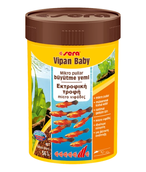 Sera Vipan Baby Nature 100 ml. 56 gr  SKT:11/2027 Yavru Balık Yemi Orjinal  Kutu ürün görseli 1