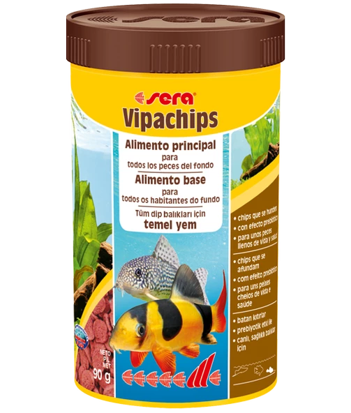 Sera Vipachips Tablet 250 ml 90gr SKT:11/2028 Orjinal kutusunda Vatoz çöpçü Balığı yemi ürün görseli 1