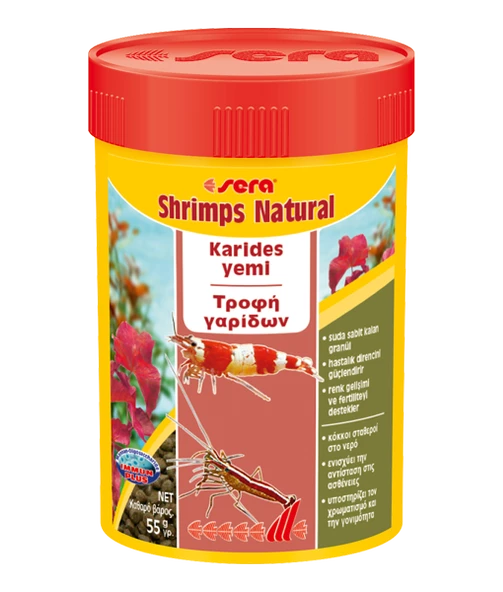 Sera Shrimps Granules Nature 100 ML 55gr  Karides Yemi Orjinal kutusunda Skt:10/2028 ürün görseli 1