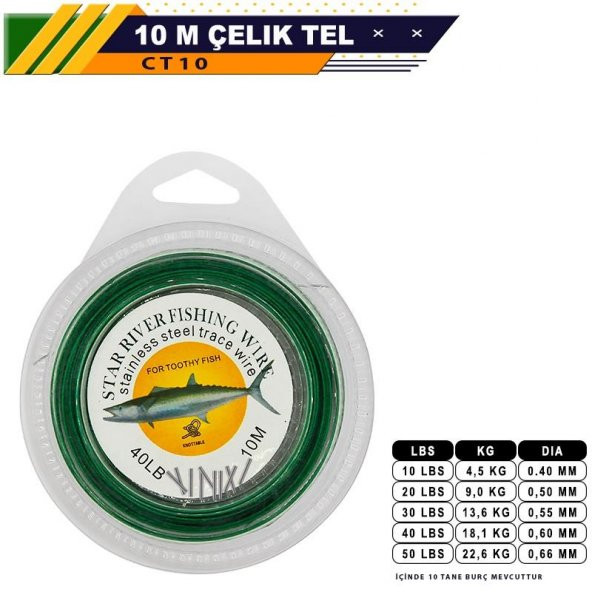Portfish Çelik Telli 10 metre - BURÇLU 30 LBS ürün görseli 1
